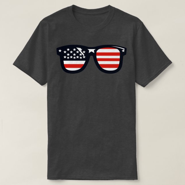 American Flag Sunglasses T-Shirt (Design Front)
