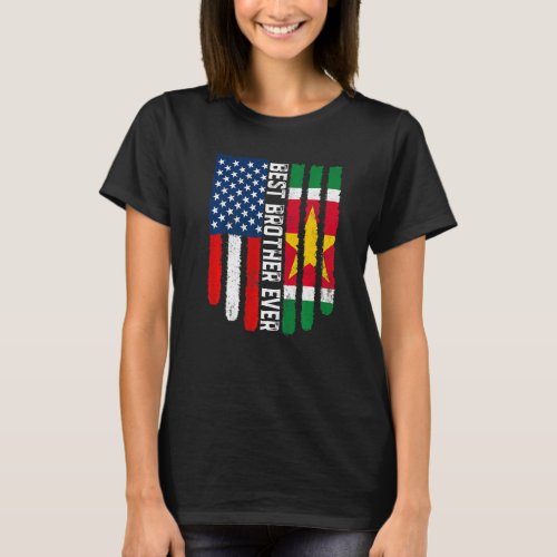 American Flag  Suriname Flag Best Brother Ever Fa T_Shirt