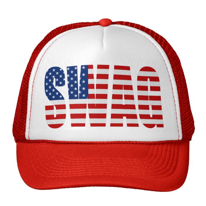 American Flag SWAG Red Mesh Snapback Trucker Hat | Zazzle