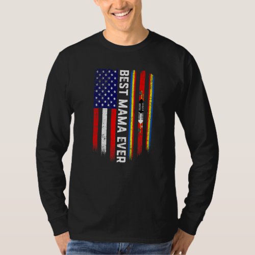 American Flag  Swaziland Flag Best Mama Ever Fami T_Shirt