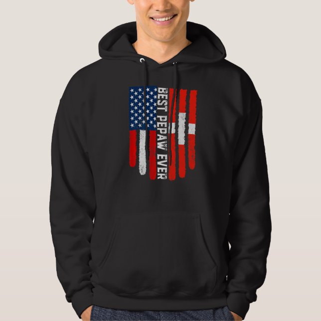 American Flag Switzerland Flag Best Pepaw Ever Fam Hoodie (Front)