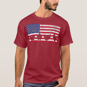 American Flag T Shirt Chicken USA 4th of July