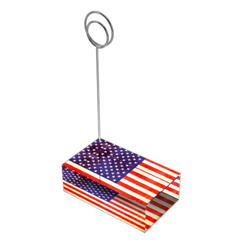 American flag table number stands