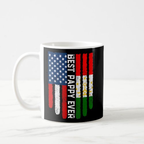 American Flag  Tajikistan Flag Best Pappy Ever Fa Coffee Mug