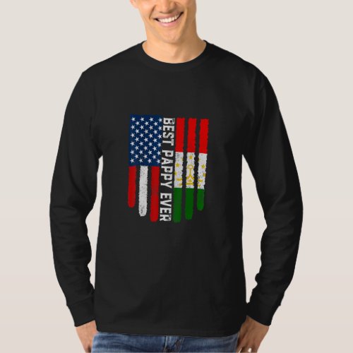 American Flag  Tajikistan Flag Best Pappy Ever Fa T_Shirt