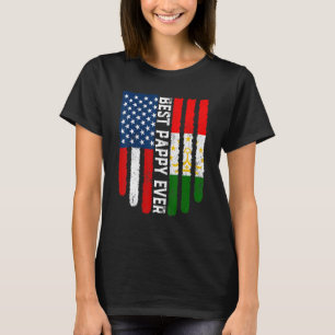 American Flag & Tajikistan Flag Best Pappy Ever Fa T-Shirt