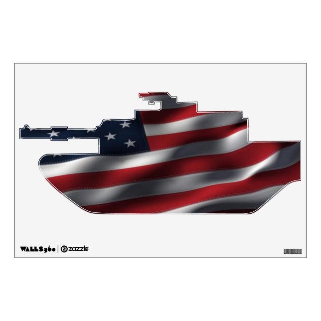 American Flag Tank Wall Decal (Front)
