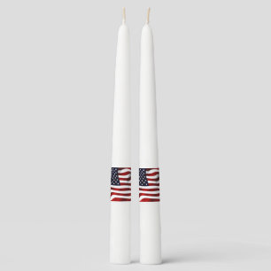 American Flag Taper Candle