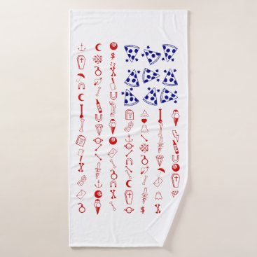 American flag tattoo funny pizza bath towel American flag tattoo funny pizza bath towel