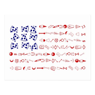 American flag tattoo funny pizza postcard American flag tattoo funny pizza postcard