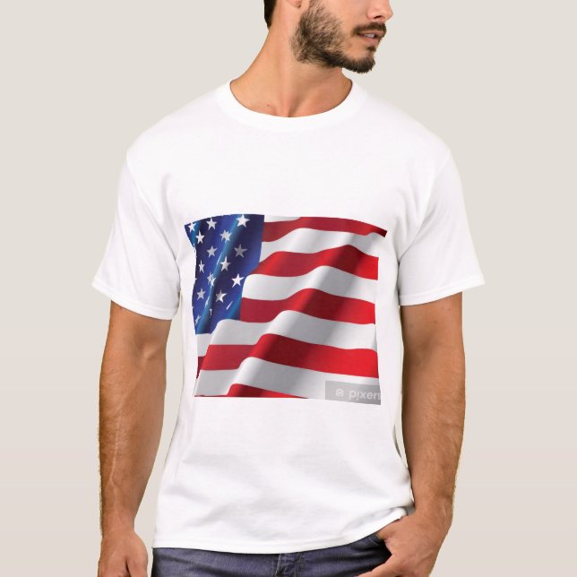 American flag teashirt for men T-Shirt (Front)