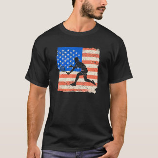 American Flag Tennis Player Funny US Sports Lover T-Shirt