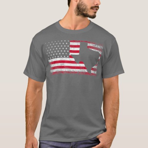 American Flag Texas 4th of July Vintage Retro T_Shirt