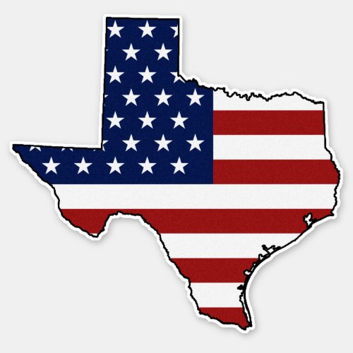 American Flag Texas Sticker