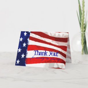 American Flag Thank You Cards | Zazzle