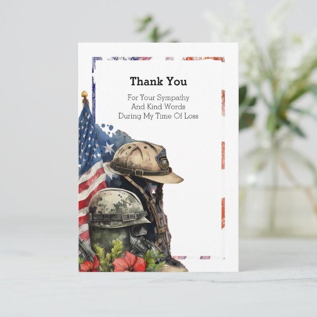 American Flag Thank You Card (Standing Front)