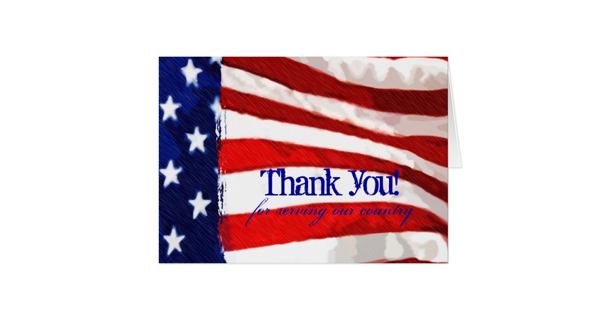 American Flag Thank You Card | Zazzle