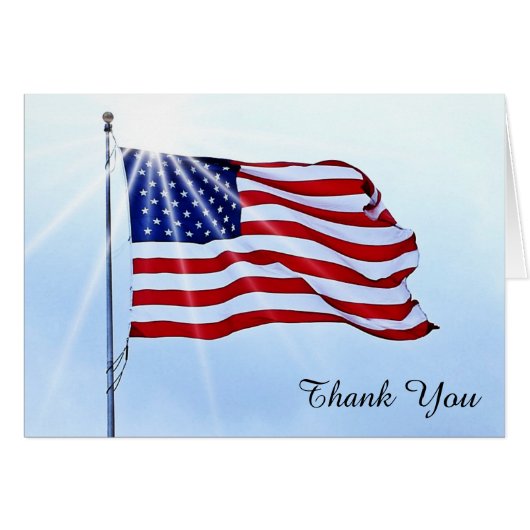 American Flag Thank You Cards (Front Horizontal)