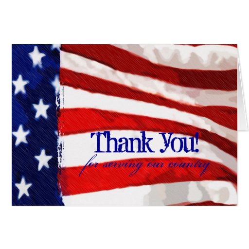 American Flag Thank You Greeting Card | Zazzle