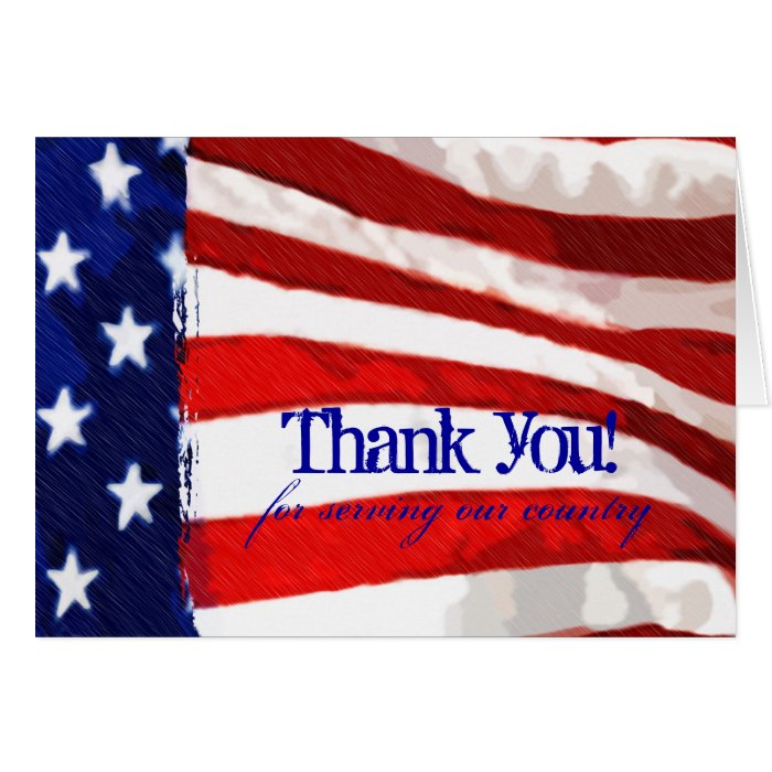 American Flag Thank You Greeting Card