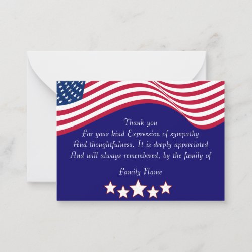 American Flag Thank You Note Card