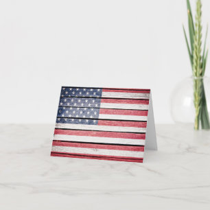 American Flag Thank You or Blank Note Card