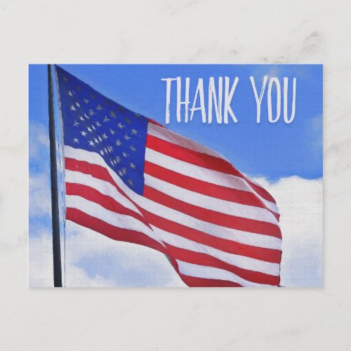 American Flag Thank You Postcard