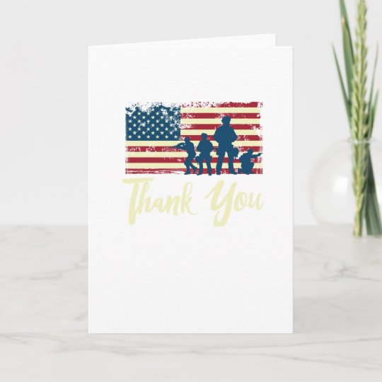 American Flag Thank You Veteran Patriotic Card | Zazzle.com