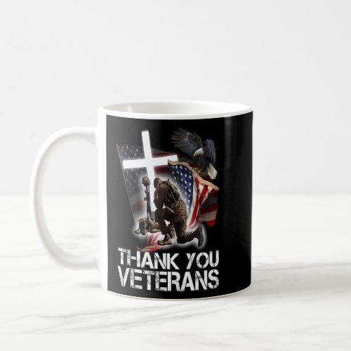 American Flag Thank You Veterans Proud Veteran  Coffee Mug