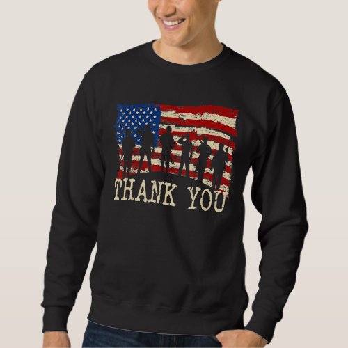American Flag Thank you Veterans Proud Veteran Sweatshirt