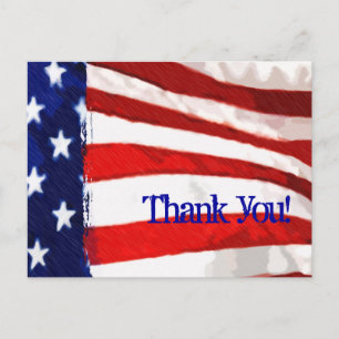 American Flag (Thanks) Postcard