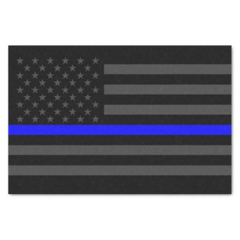 American Flag Thin Blue Line Classic Symbol On Tissue Paper by AmericanStyle at Zazzle
