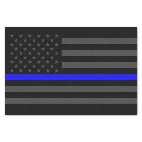American Flag Thin Blue Line Classic Symbol on Tissue Paper