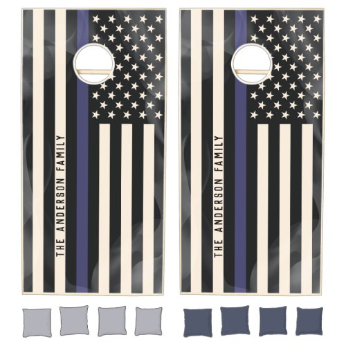 American Flag Thin Blue Line Cornhole Boards Cornhole Set