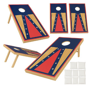 American Flag Thin Blue Line (Drag & Drop) Cornhole Set