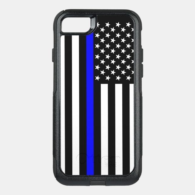 American Flag Thin Blue Line Symbol on Otterbox iPhone Case (Back)
