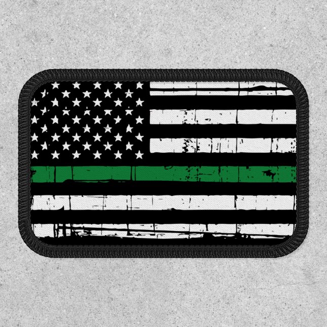 American Flag Thin Green Line Patch (Front)