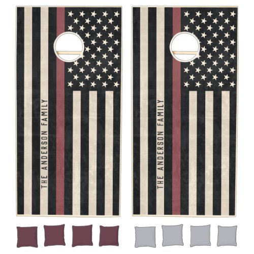 American Flag Thin Red Line Cornhole Boards Cornhole Set