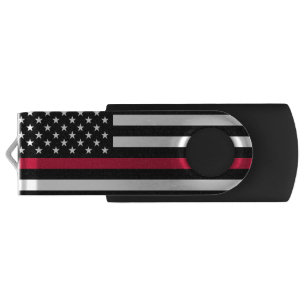American Flag Thin Red Line Flash Drive