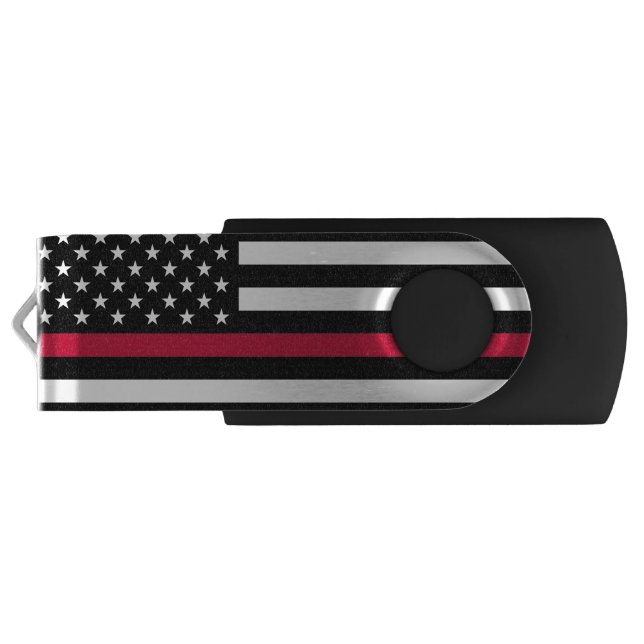 American Flag Thin Red Line Flash Drive (Back)