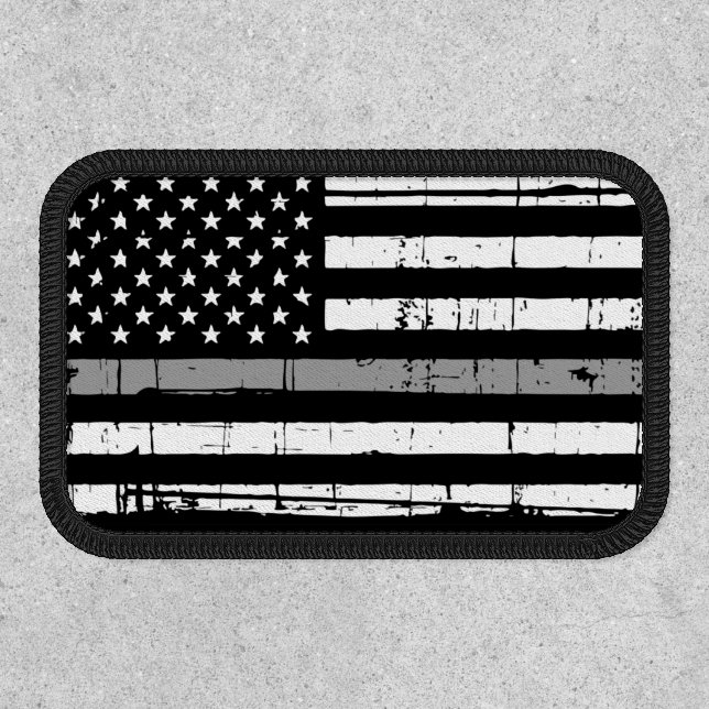 American Flag Thin Silver Line Patch (Front)