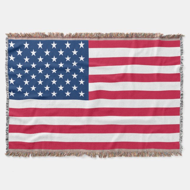 American Flag Throw Blanket USA (Front)