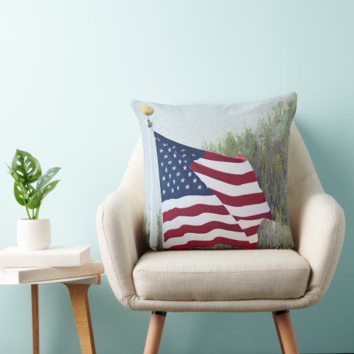 American Flag Throw Pillow