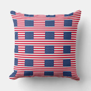 American Flag Throw Pillow – Patriotic Stars & Str