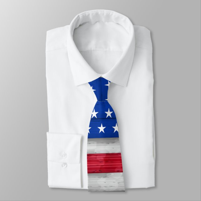 American Flag Tie (Tied)