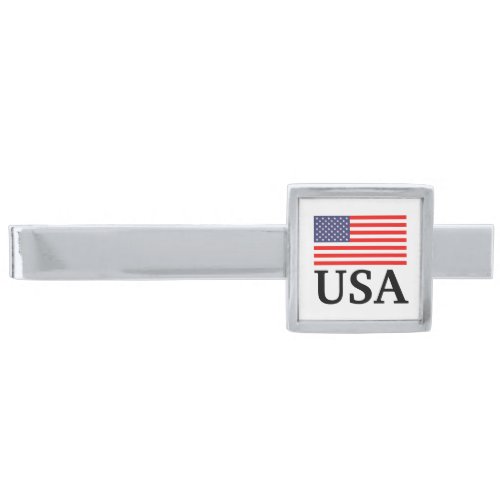 American flag tie clip  Patriotic USA pride icon