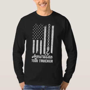 American Flag Tow Trucker T-Shirt