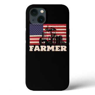 American Flag Tractor iPhone 13 Case