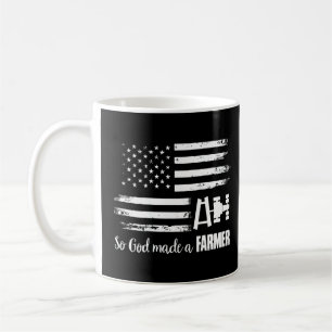 American Flag Tractor So God Made A Farmer T  Coffee Mug