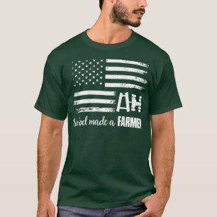 American Flag Tractor So God Made A Farmer T-Shirt